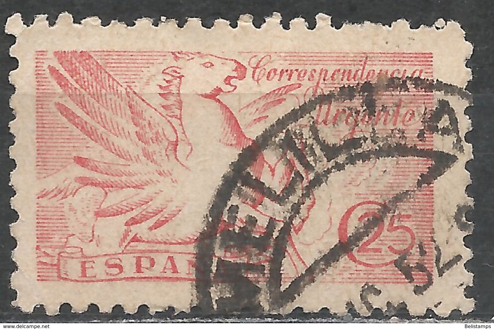 Spain 1942. Scott #E20 (U) Pegasus URGENTE - Special Delivery