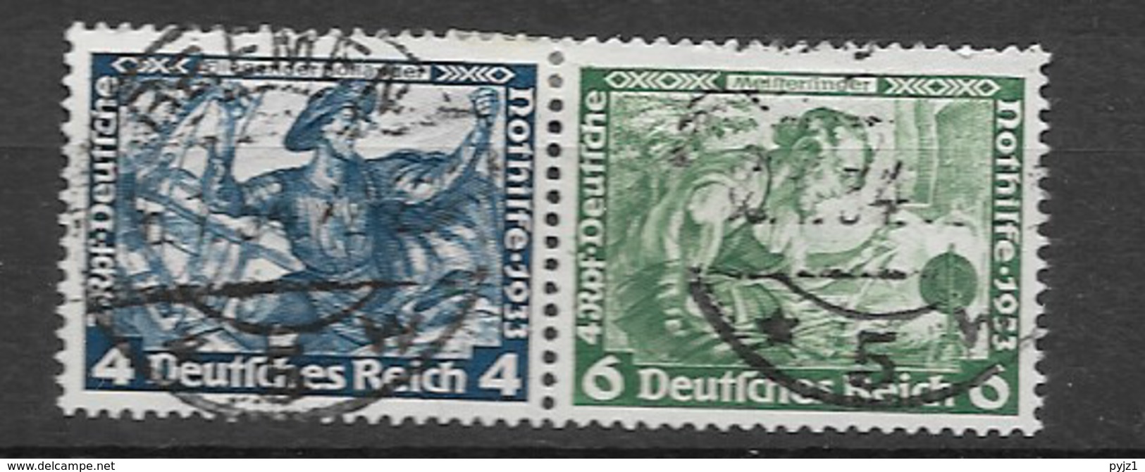 1933 USED Germany, Wagner, W49 - Se-Tenant