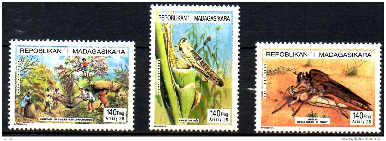 MADAGASCAR Insectes, Insecte, Insect, Insects, Insectos, Insekten, YVERT N° 1425/27 **. MNH - Autres & Non Classés