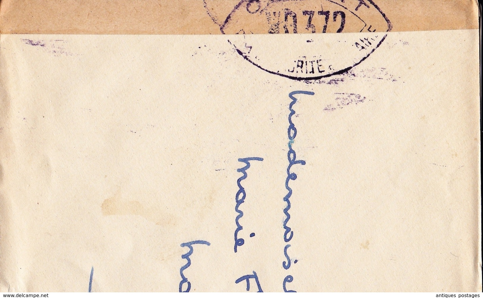 Lettre Thann Haut Rhin Lausanne Suisse Censure Contrôle Postal Militaire Censor Timbre Céres 2F50 Vert WW2 - 1921-1960: Période Moderne