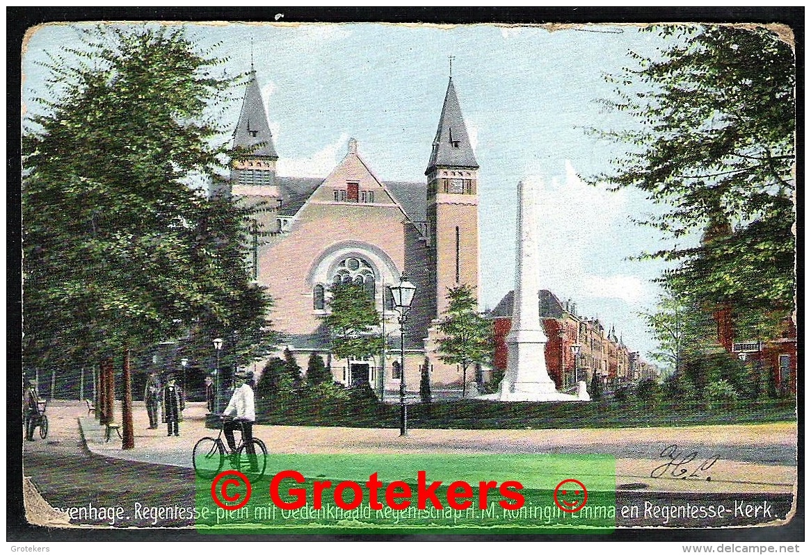 Krag Machine Continuerend Machinestempel &lsquo;sGravenhage Op Ansicht DEN HAAG Regentesseplein Met Kerk En Gedenknaald  - Postal History