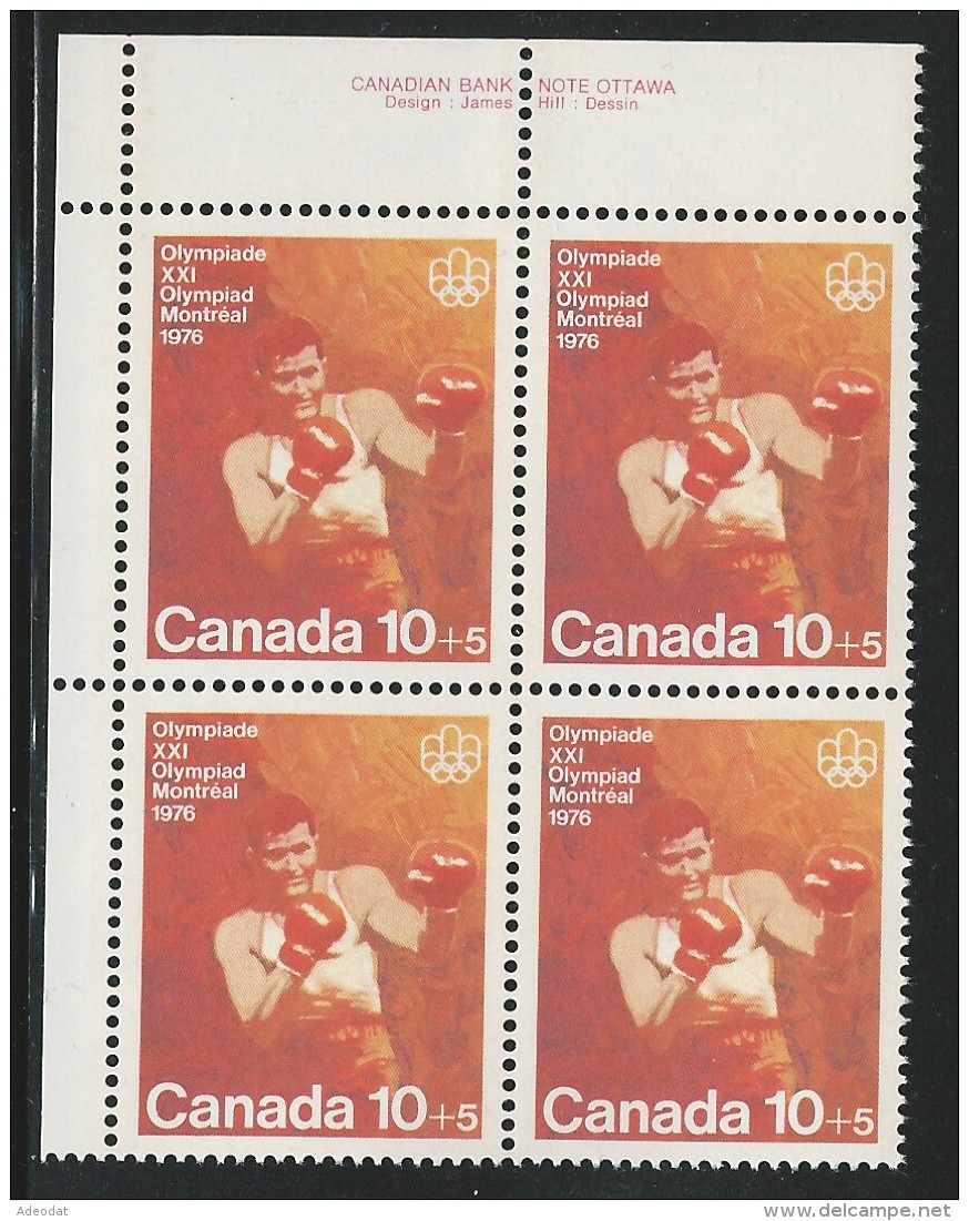 CANADA 1975 SEMI-POSTAL SCOTT B8** SINGLE AND PLATE BLOCK UL - Ongebruikt