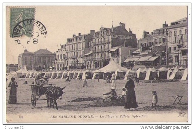 (85) 570, Les Sables D'Olonne, ND Phot 198, La Plage Et L'Hotel Splendide - Sables D'Olonne