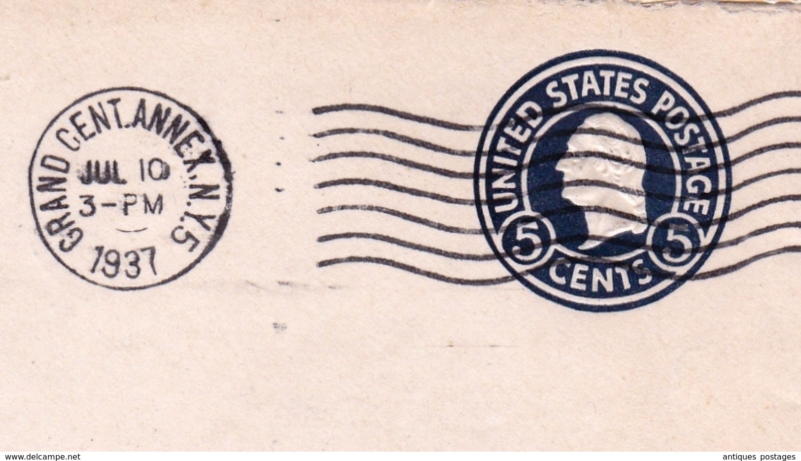 The New York Public Library 1937 USA Berne Suisse Switzerland Postal Stationery  5 Cents - 1921-40