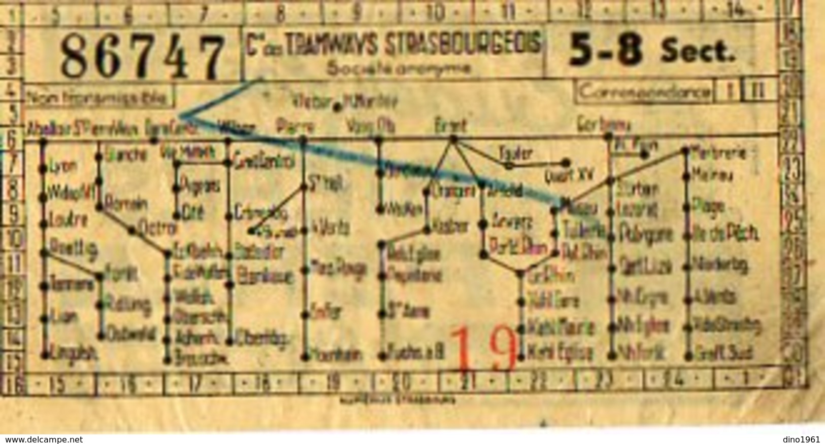 VP12.005 - STRASBOURG - Ticket De La Cie Des Tramways Strasbourgeois - Europe