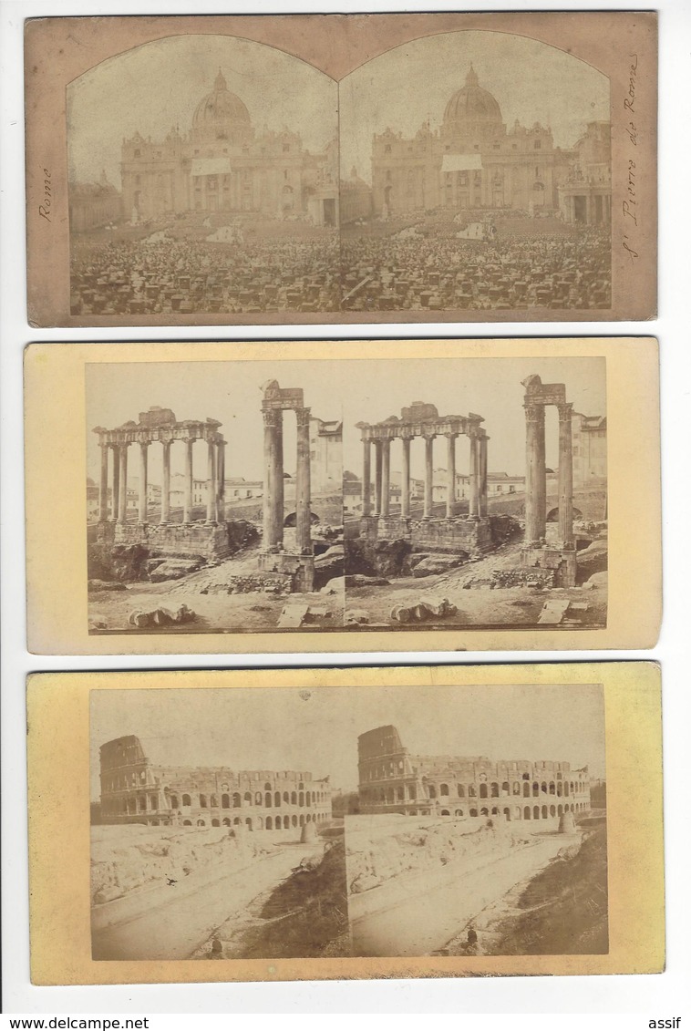 circa 1850 à 1880 ROME ROMA 20 STEREO ITALIE ITALIA PHOTO STEREO /FREE SHIPPING R