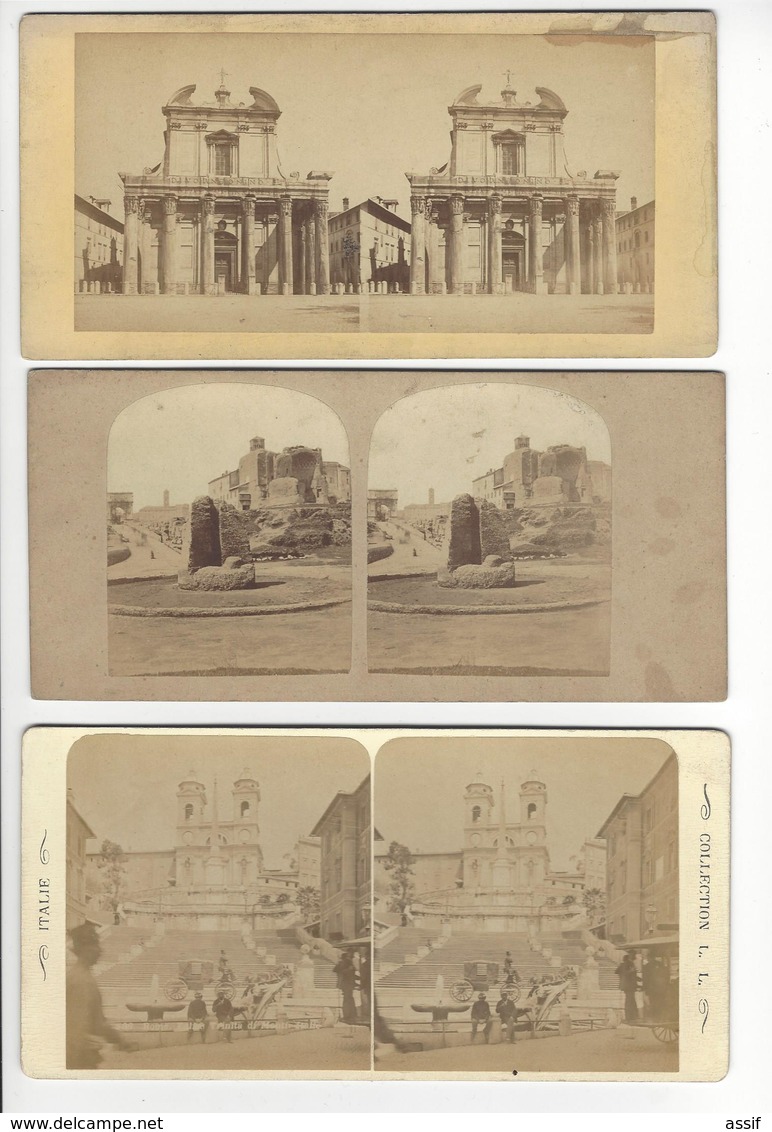 circa 1850 à 1880 ROME ROMA 20 STEREO ITALIE ITALIA PHOTO STEREO /FREE SHIPPING R