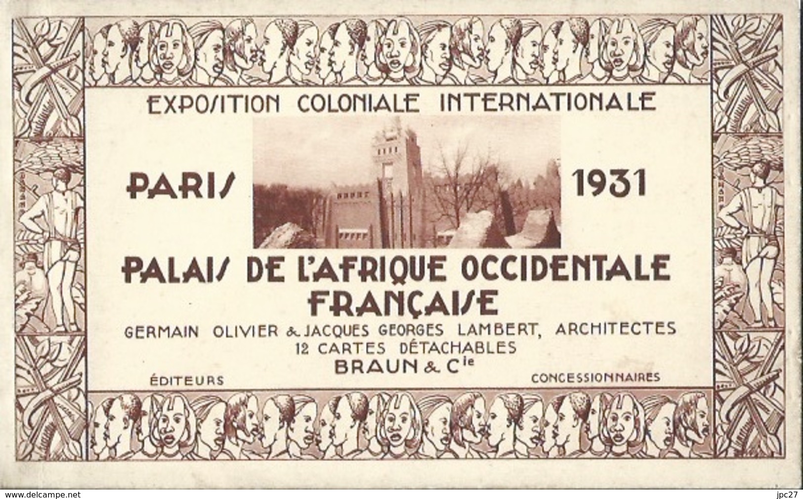 Carnet De 12 Cartes Exposition Coloniale Internationale Paris 1931 Palais De L'Afrique Occidentale Française - Exposiciones