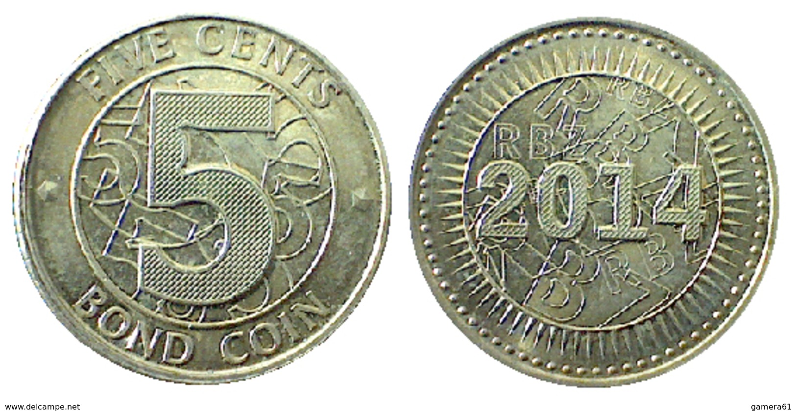 03665 MONETA BOND COIN 2014 5 CENT - Zimbabwe