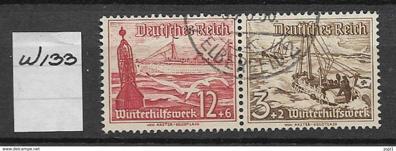 1936 USED Germany, Schiffe W133 - Se-Tenant