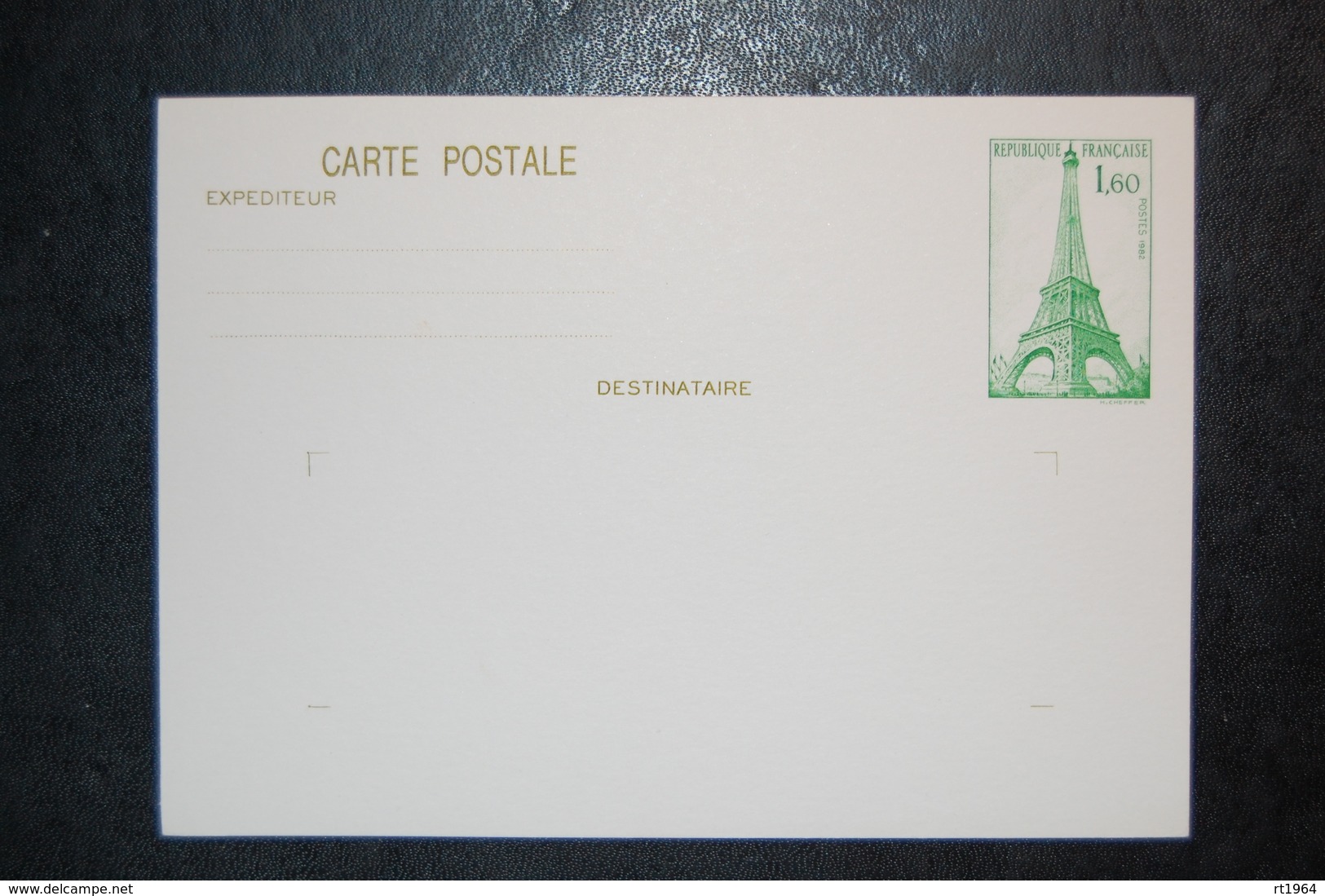 FRANCE - Entier Postal TOUR EIFFEL 1,60 VERT - YT N° 429 CP1 - Cartes Postales Types Et TSC (avant 1995)