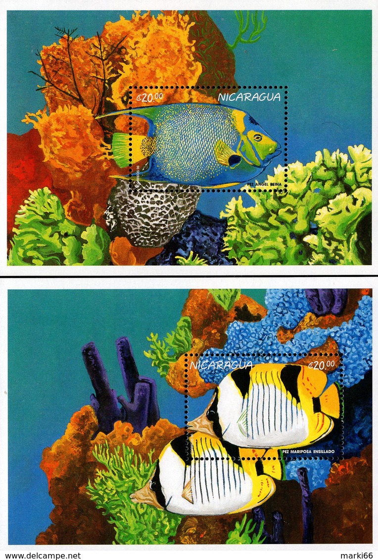 Nicaragua - 1996 - Marine Life - Set Of 2 Souvenir Sheets - Nicaragua