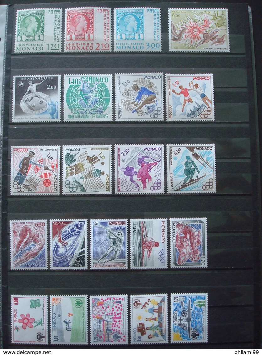 MONACO 1976-1989 COT. 107 EUR MNH** 2 SCANS - Collections, Lots & Séries