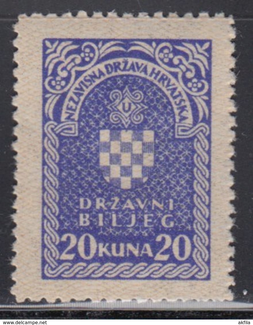 Croatia NDH Revenue Stamp 20 Kuna, MNH (**) - Croatie