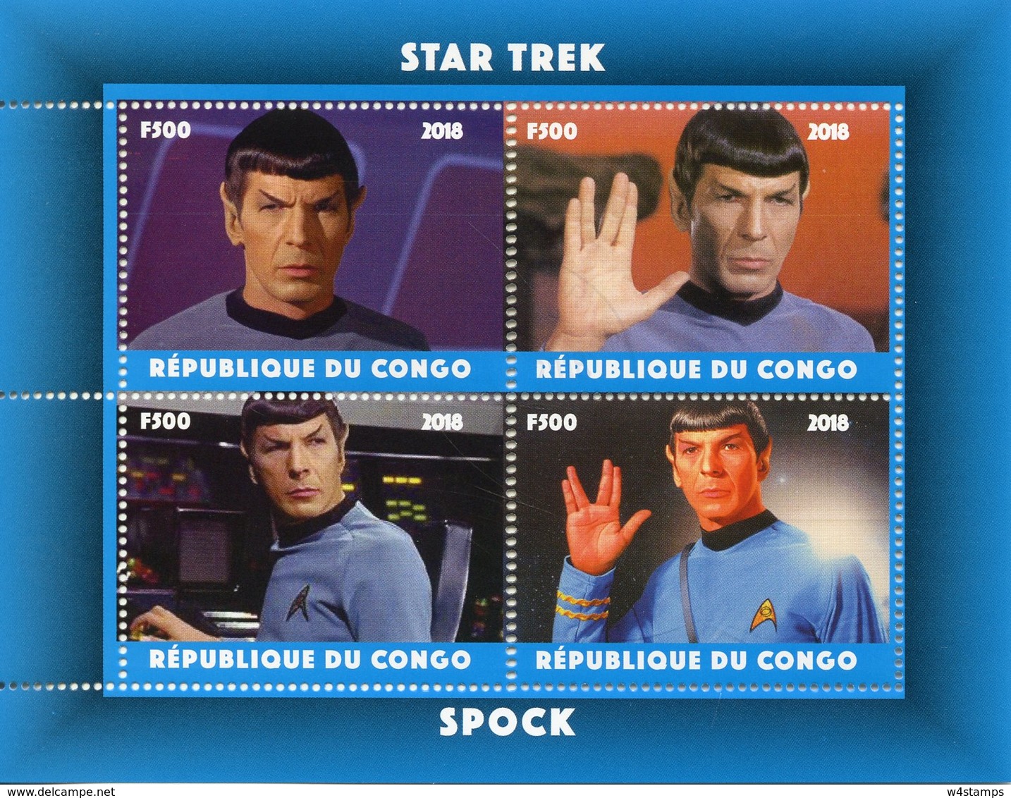 Congo 2018 CTO Star Trek Spock Leonard Nimoy 4v M/S Stamps - Unclassified