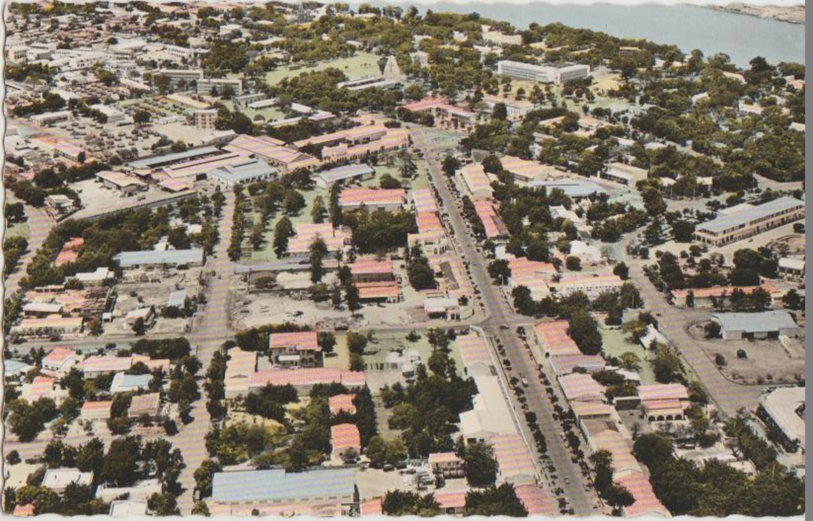 CPSM TCHAD FORT LAMY Vue Aérienne Timbre 1964 - Tschad