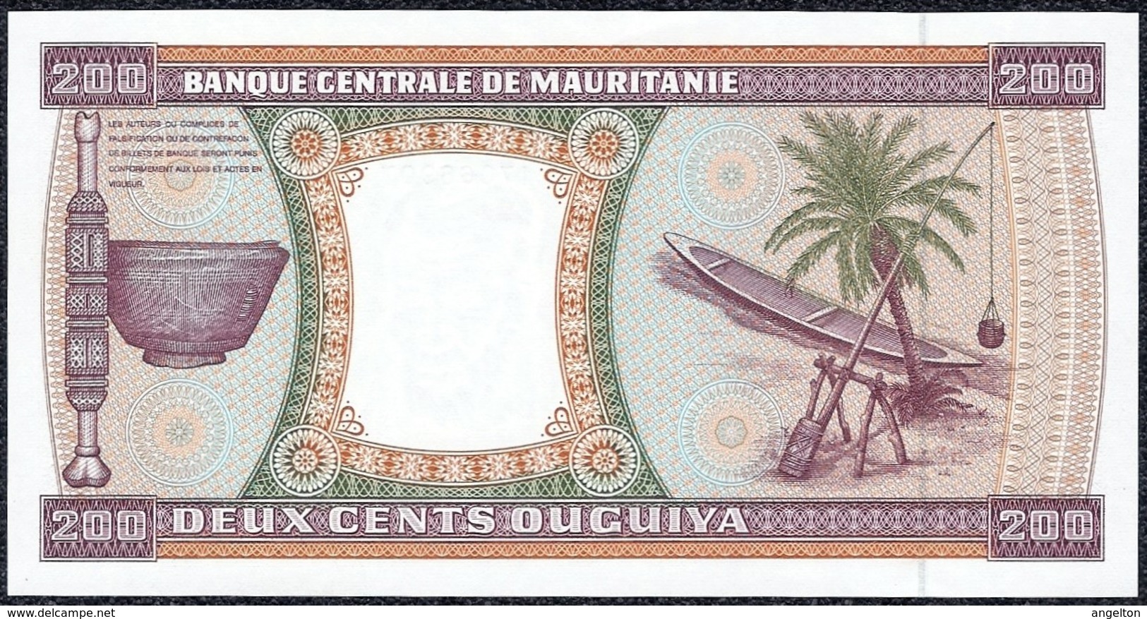 Mauritania 200 Ouguiya 1989 *UNC* Banknote - Mauritanië