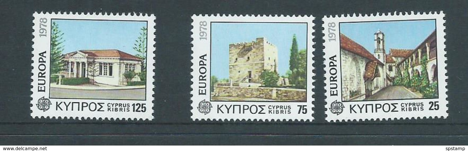 Cyprus 1978 Europa Architecture Set 3 MNH - Unused Stamps