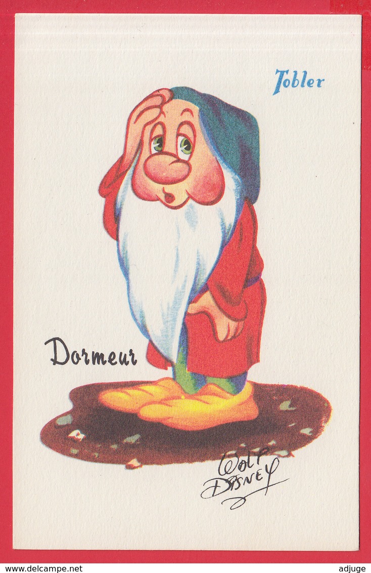 CPSM- WALT DISNEY - " DORMEUR " - Chocolat TOBLER **SUP** - 2 SCANS - Disneyworld