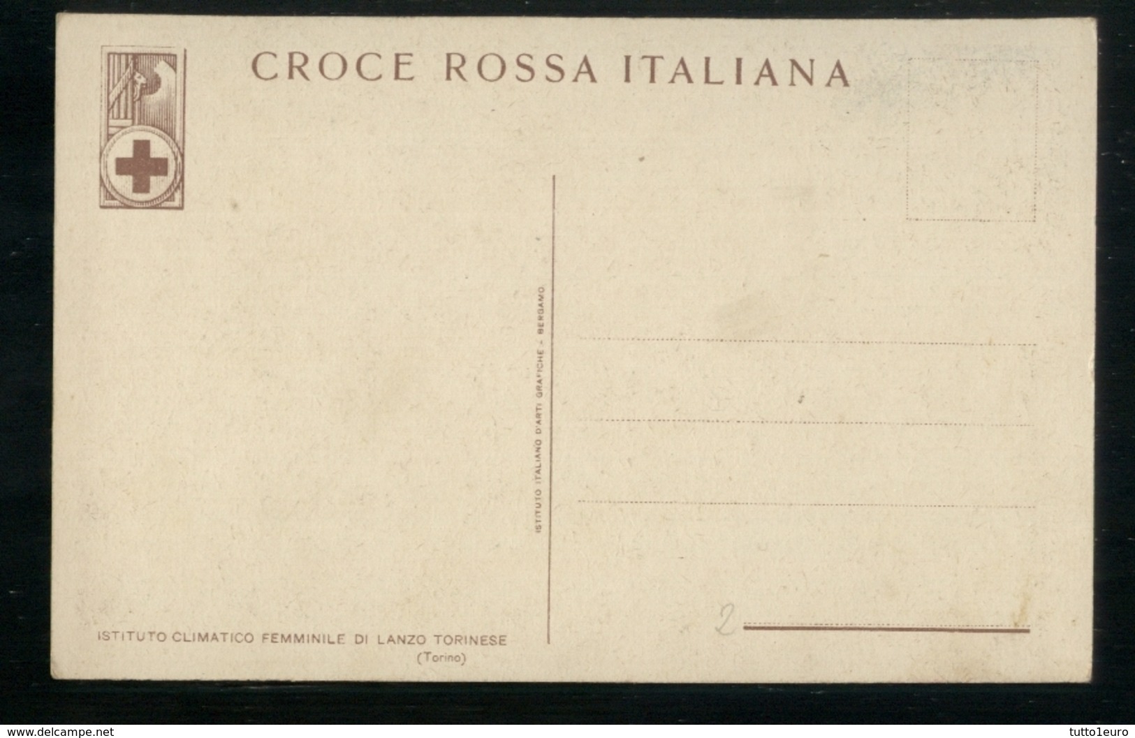 CROCE ROSSA ITALIANA - INIZI 900 - ISTITUTO CLIMATICO FEMMINILE DI LANZO TORINESE  (P50) - Croce Rossa