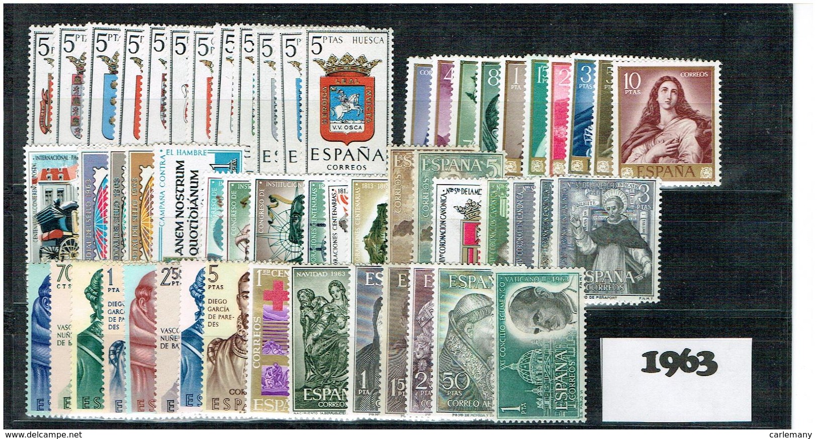 SPAIN ESPAGNE YEAR COMPLET LUXE 1963 - Annate Complete