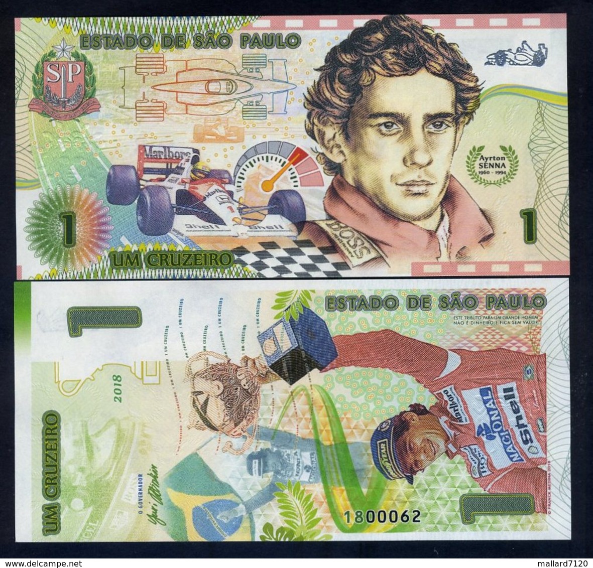 State Of São Paulo, Brazil, 1 Cruzeiro, 2018, Private Issue - Autres & Non Classés