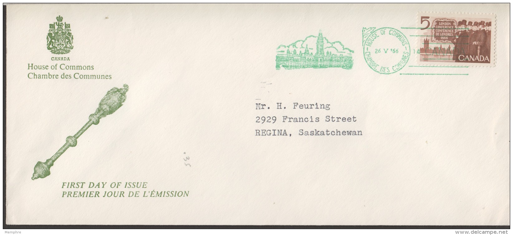 1966  London Conference Centenary  Sc 448 Pair    House Of Commons FDC - 1961-1970