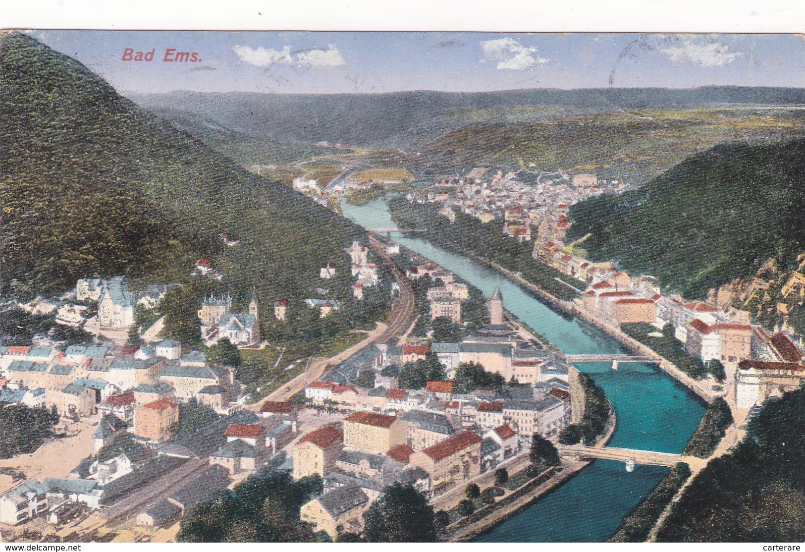 Cpa,allemagne,rhénanie Palatinat,bad Ems,rivière Lahn, - Bad Ems