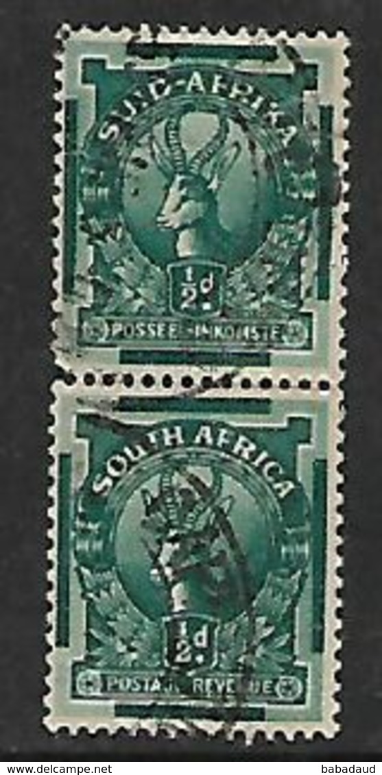 S.Africa 1943, Coil Stamps, 1/2d Pair Used - Used Stamps