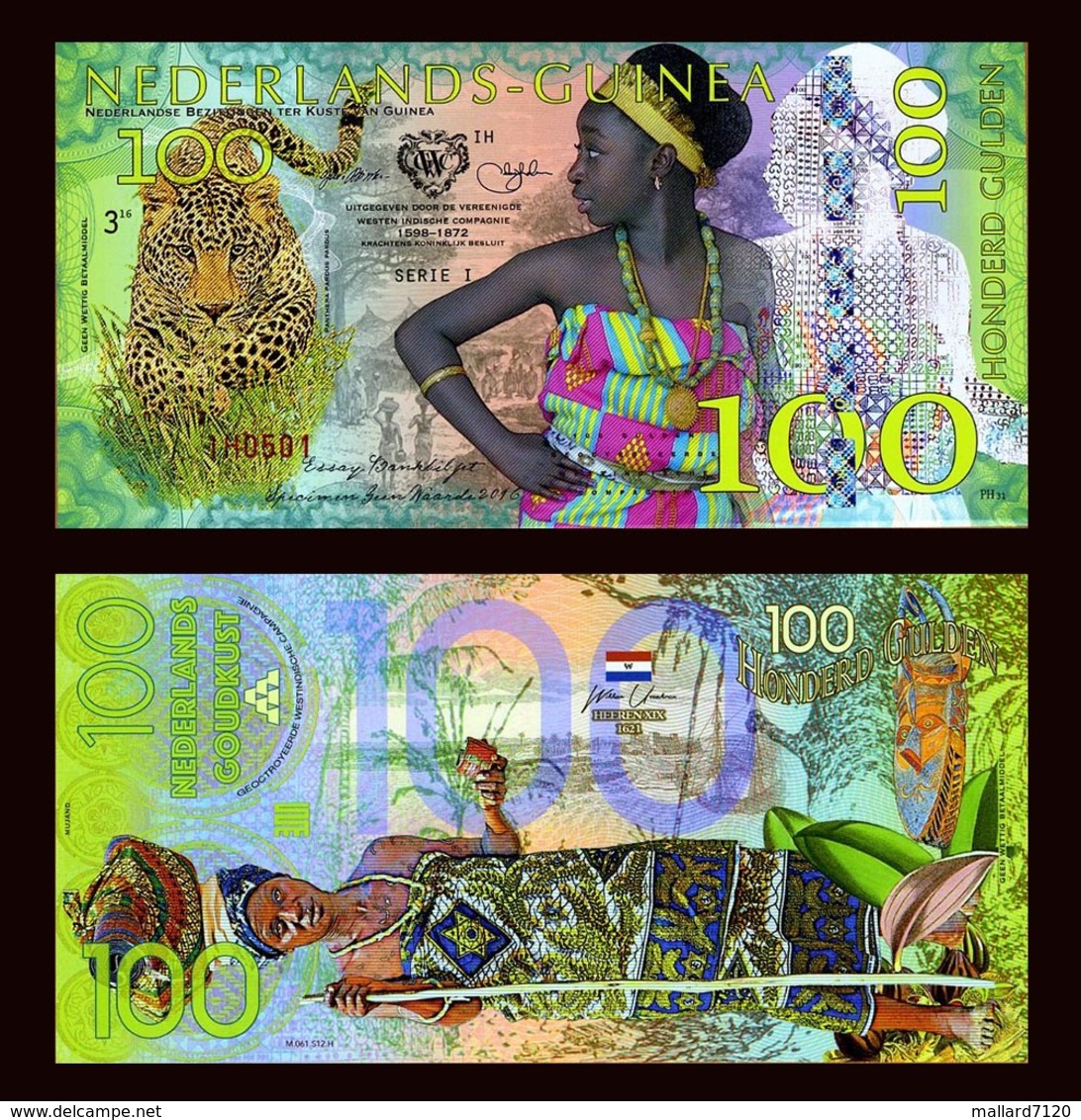 Netherlands Guinea (Ghana) 100 Gulden, 2016 Private Issue POLYMER, UNC > Leopard - Autres & Non Classés