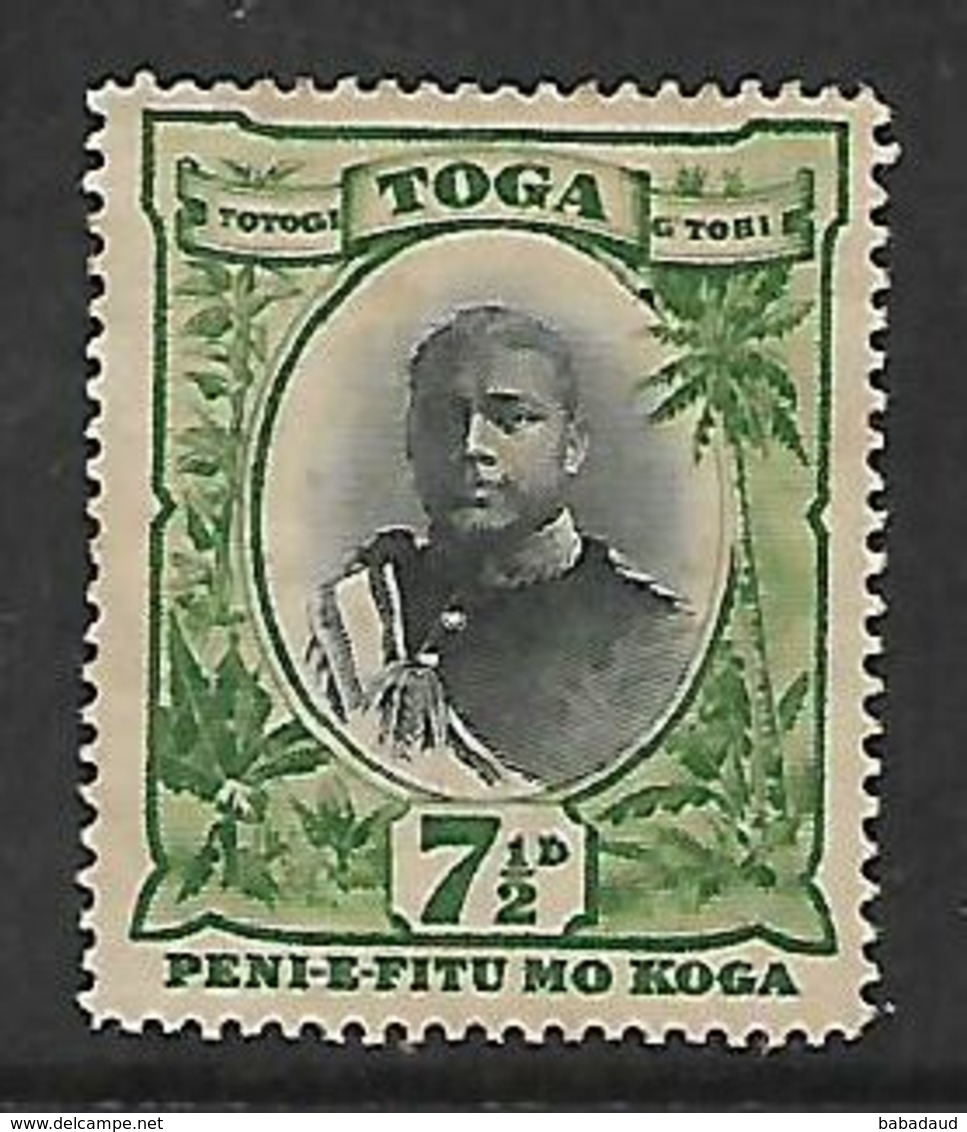 Tonga 1897, 7 1/2d, Perf 14, MH * , Toned - Tonga (...-1970)