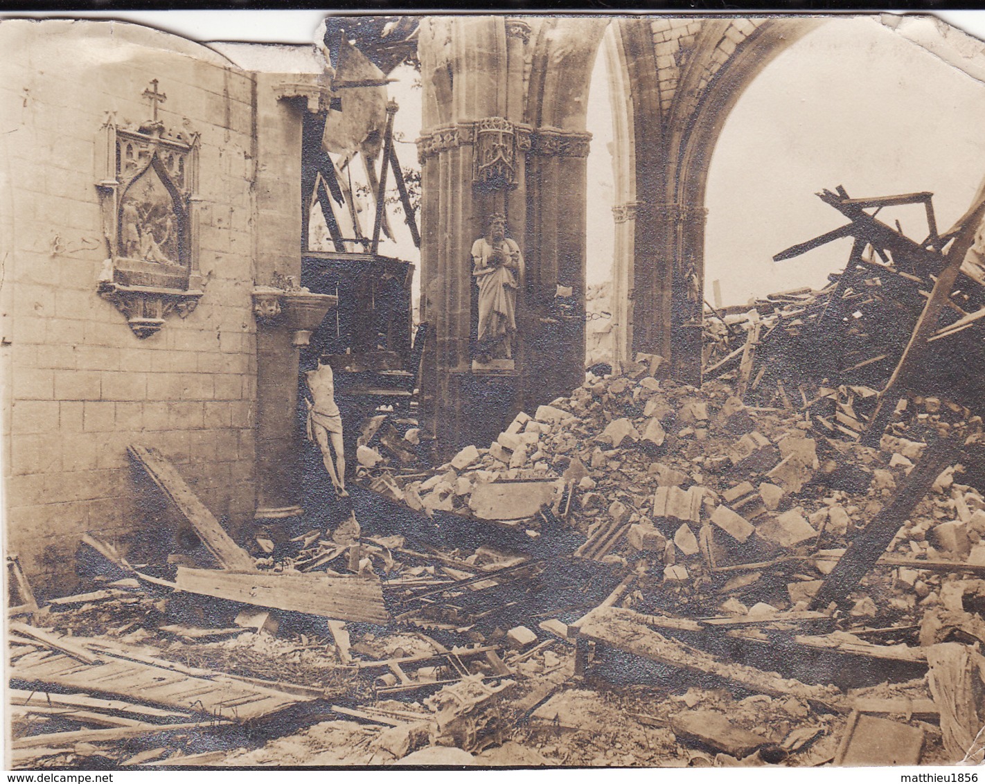 Photo 14-18 SOUAIN (Souain-Perthes-Lès-Hurlus, Près Suippes) - Intérieur De L'église (A191, Ww1, Wk 1) - Autres & Non Classés