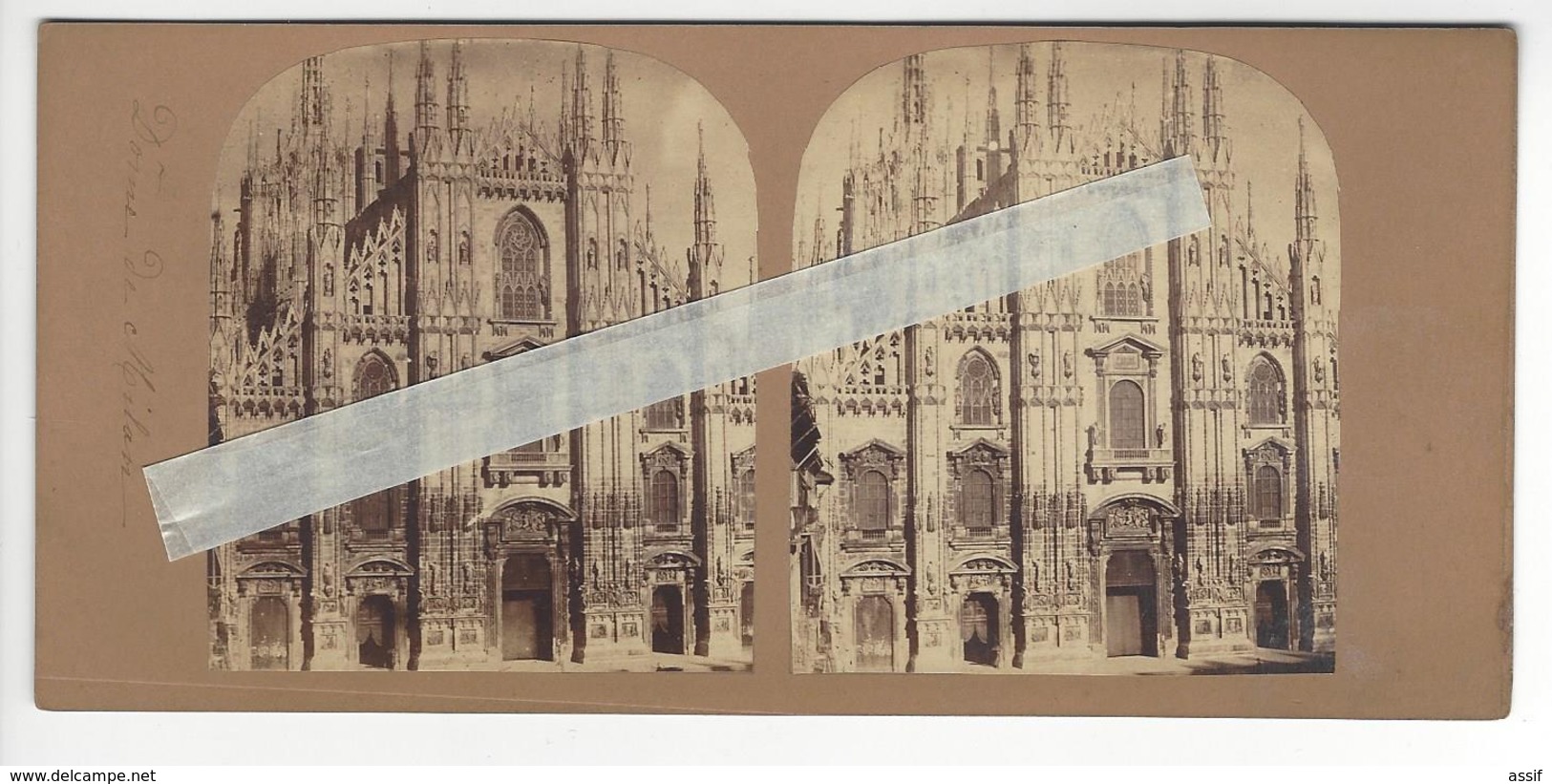 Circa 1850 MILAN MILANO STEREO ITALIE ITALIA PHOTO STEREO /FREE SHIPPING REGISTERED - Stereoscopio