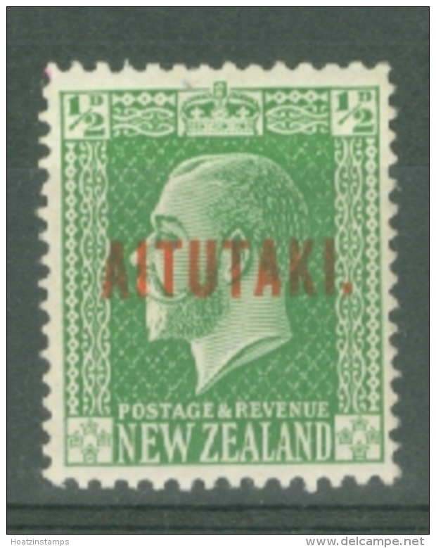Aitutaki: 1917/20   KGV 'Aitutaki' OVPT   SG19   &frac12;d     MH - Aitutaki