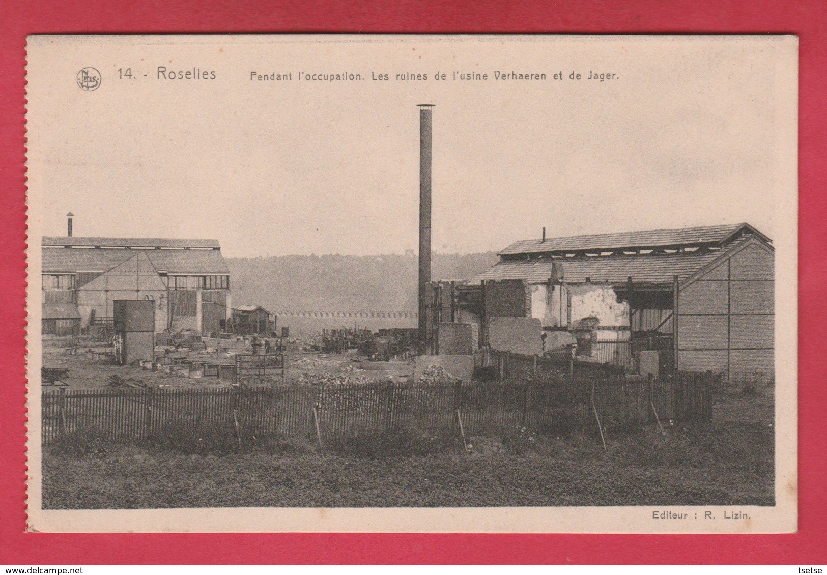 Roselies - Pendant L'occupation- Les Ruines De L'Usine Verhaeren & Jager ( Voir Verso ) - Aiseau-Presles