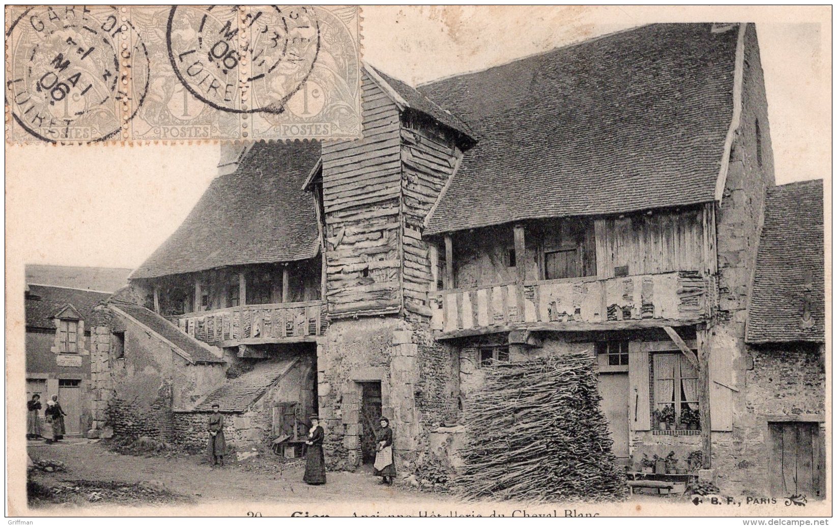 GIEN ANCIENNE HOTELLERIE DU CHEVAL BLANC 1904 TBE - Gien