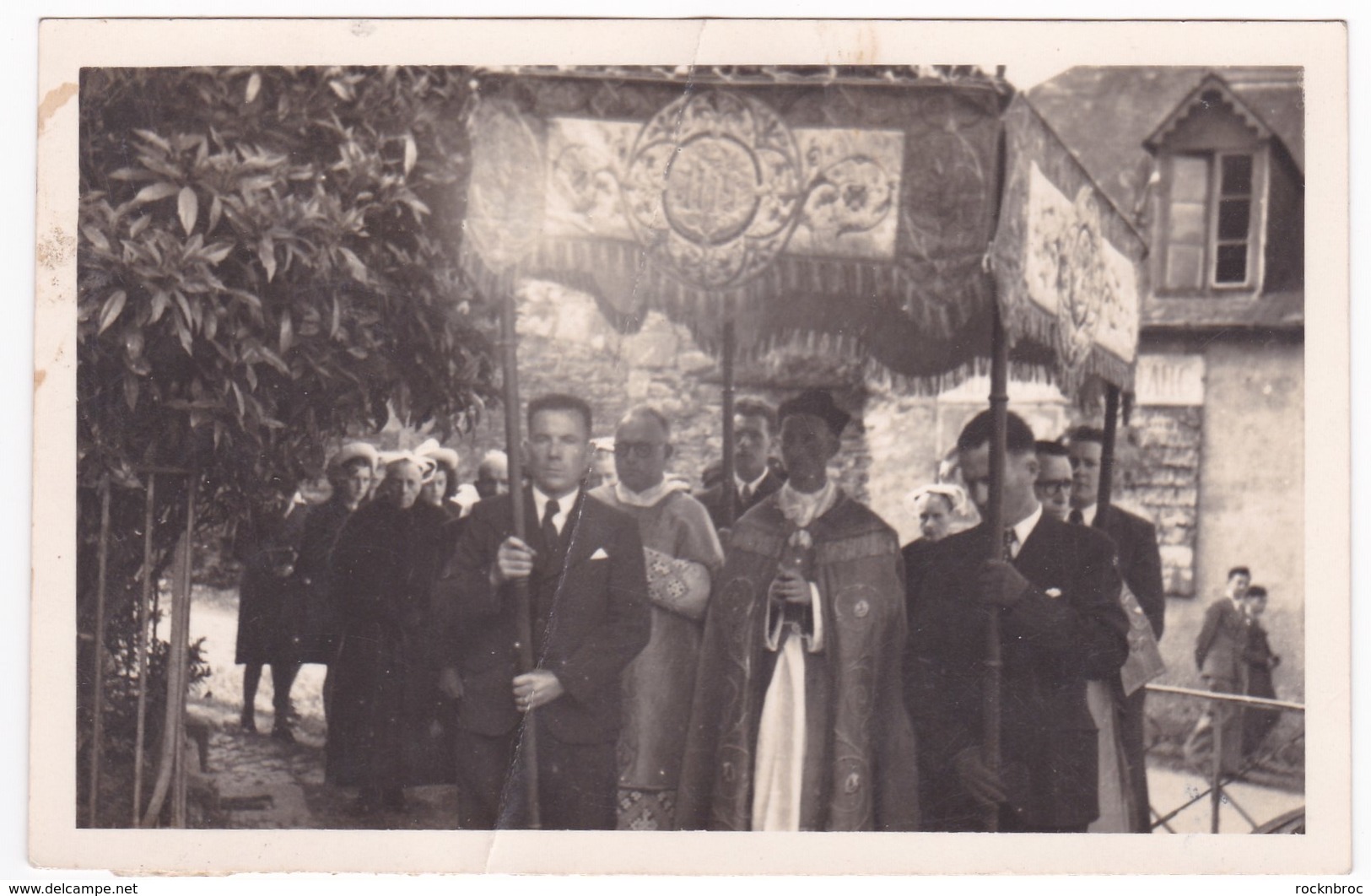 Ancienne Photo Chateaulin "Souvenir De La 1ère Grand' Messe (...) 21 Juillet 1946" à Identifier - Personnes Anonymes