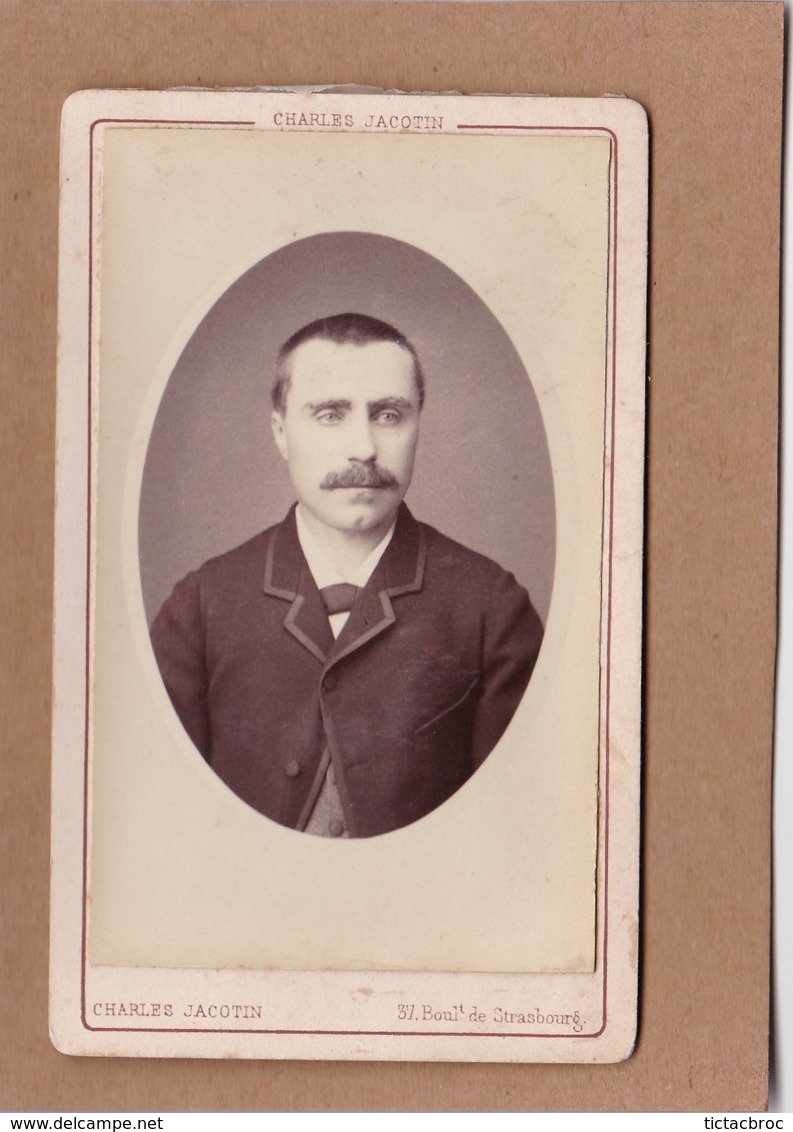 Photo Ancienne CDV Portrait Homme (Chervais ?) Photographie Charles Jacotin Paris, 1883 - Antiche (ante 1900)