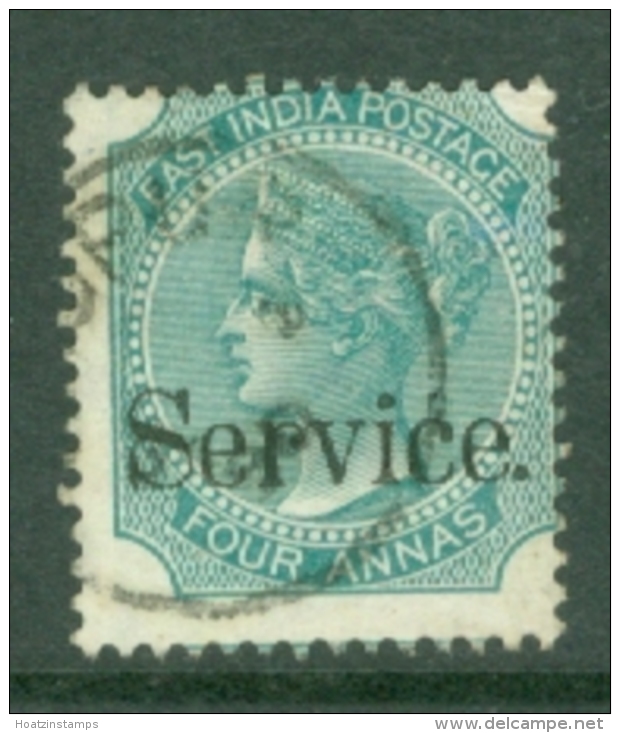 India: 1867/73   QV 'Service' OVPT    SG O29   4a   Green    Used - Timbres De Service