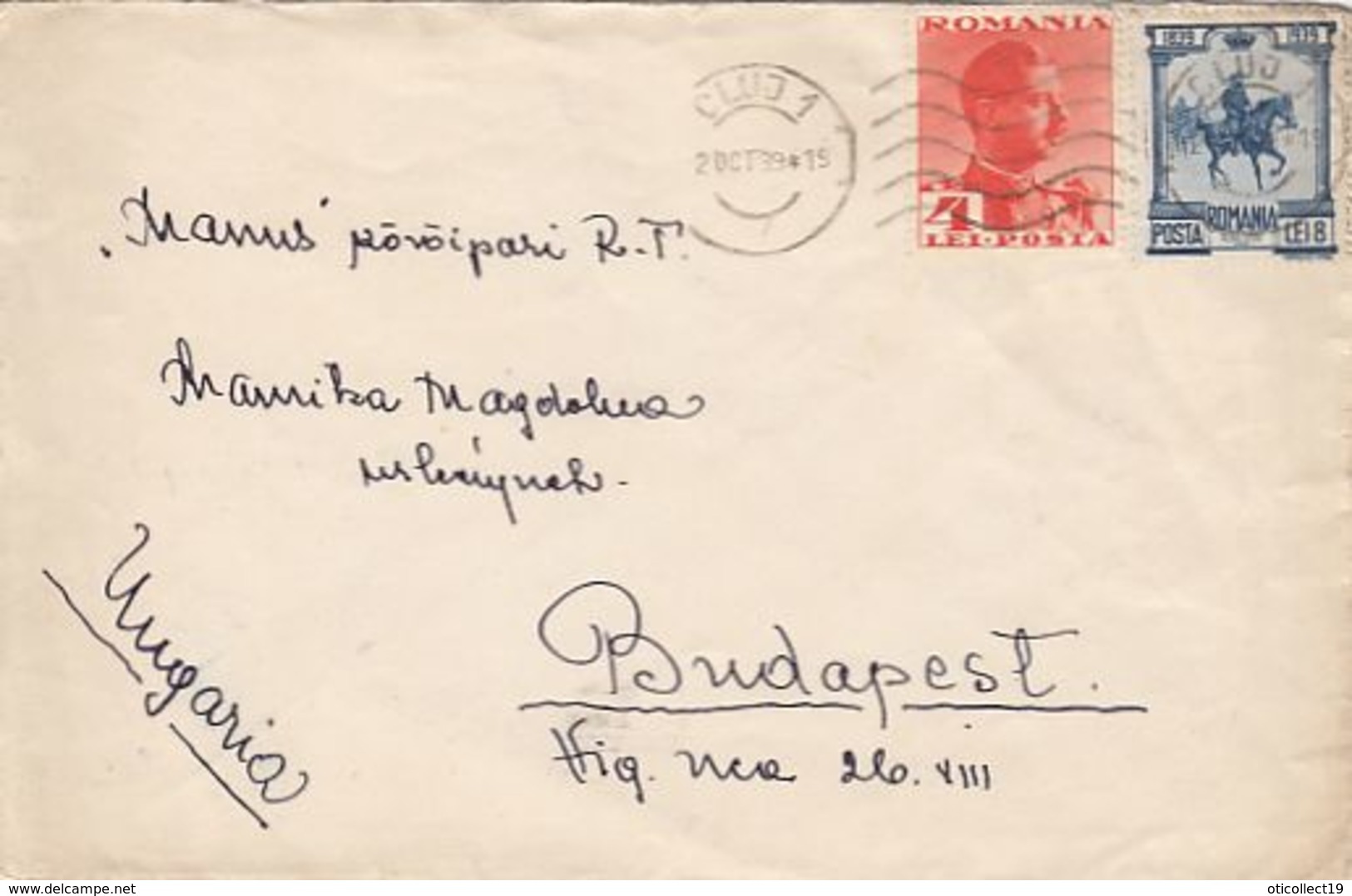KING CHARLES 2ND, KING CHARLES 1ST, STAMPS ON COVER, 1939, ROMANIA - Storia Postale