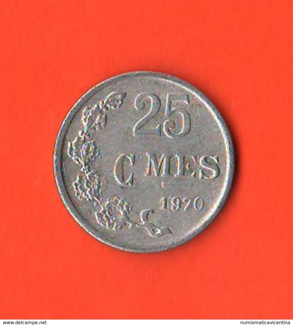 Lussemburgo 25 Centimes 1970 Luxemburg - Lussemburgo