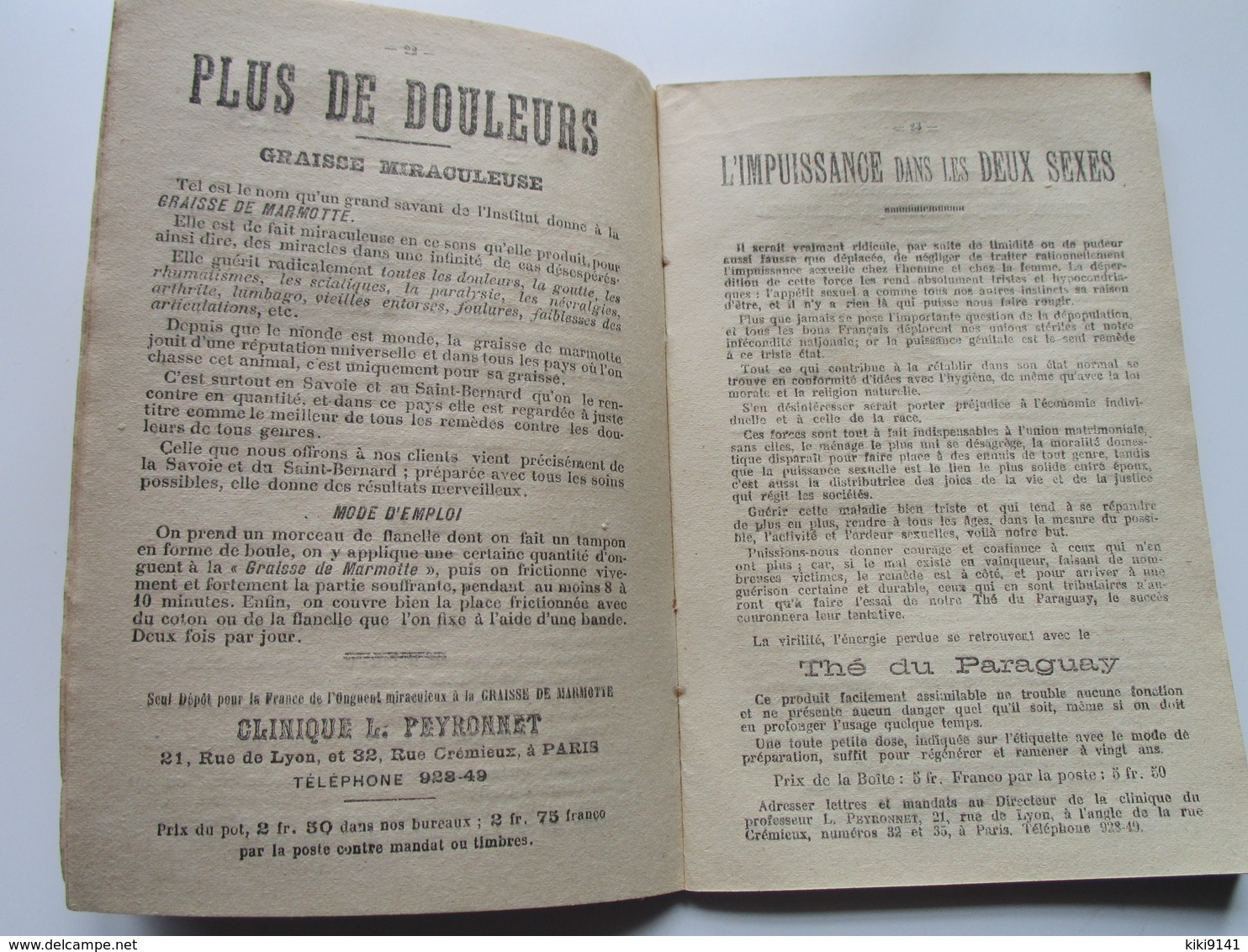Almanach Du Médecin Des Pauvres - 1910 - Par Le Professeur L. PEYRONNET (64 Pages) - Tamaño Grande : 1901-20
