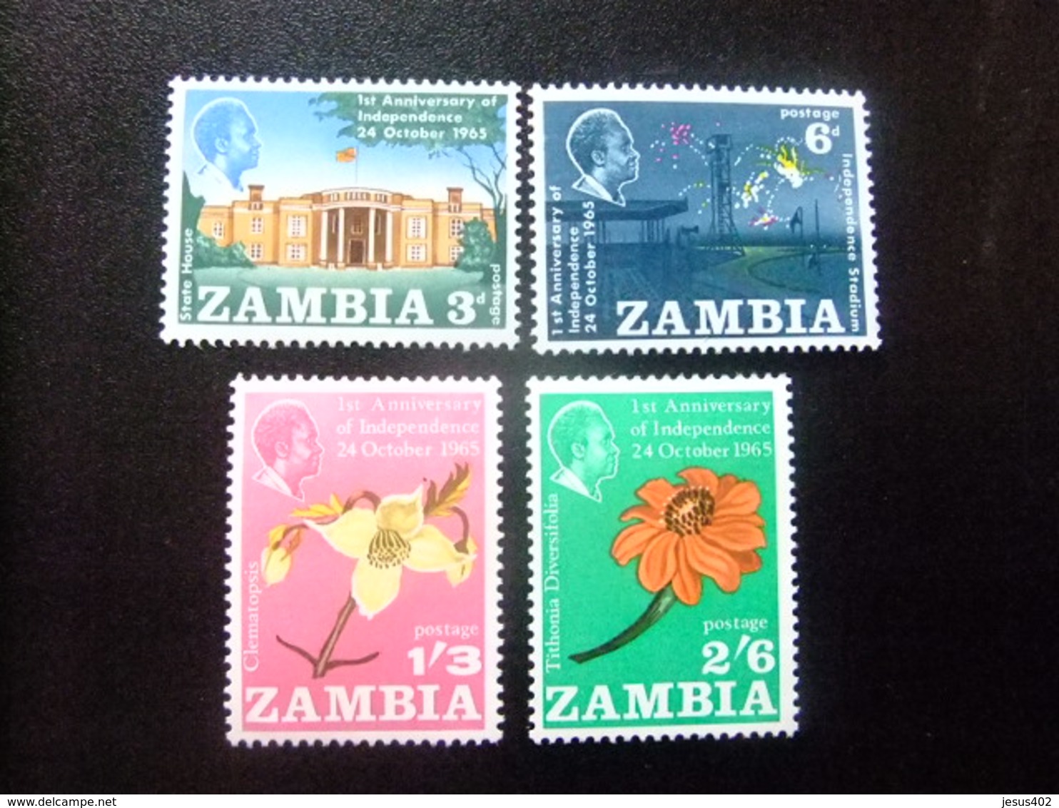 ZAMBIA ZAMBIE 1965 Anniversarie Independance Yvert N 22 / 25 ** MNH - Zambia (1965-...)