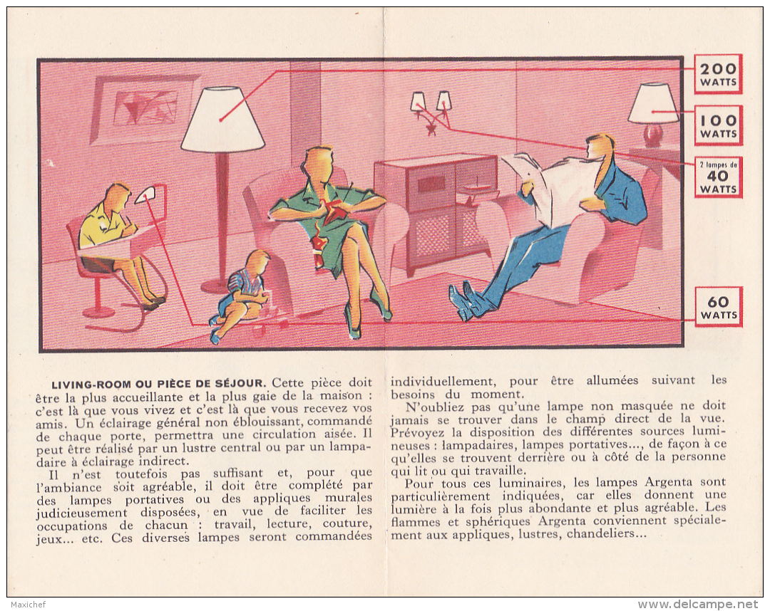 Brochure En Douze Volets "Petit Guide D'éclairage Philips" Pour Améliorer à Peu De Frais..le Confort De Votre Intérieur - Publicités