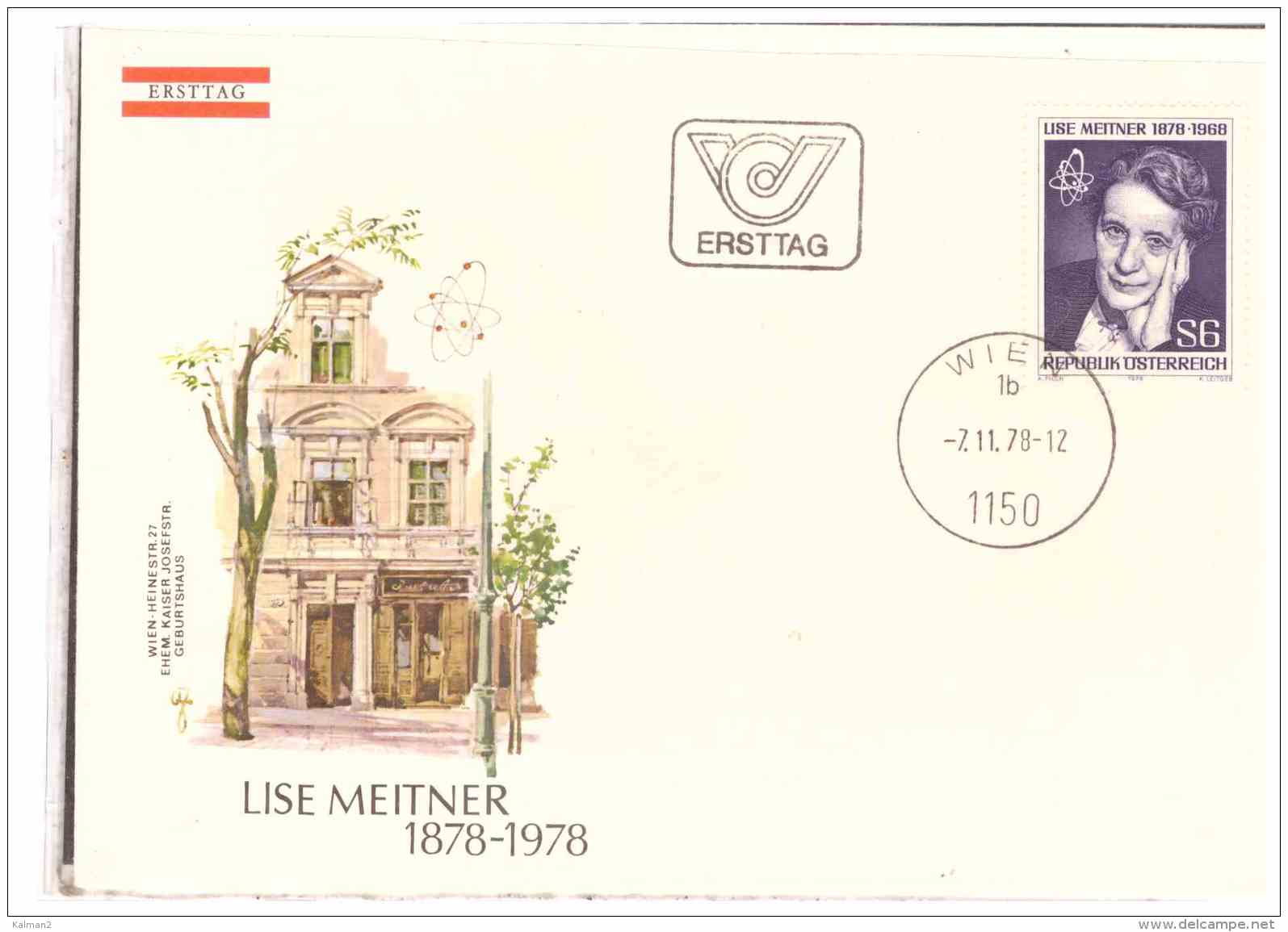 AU1324    -    WIEN   7.11.78     /      FDC    LISE MEITNER - Physik