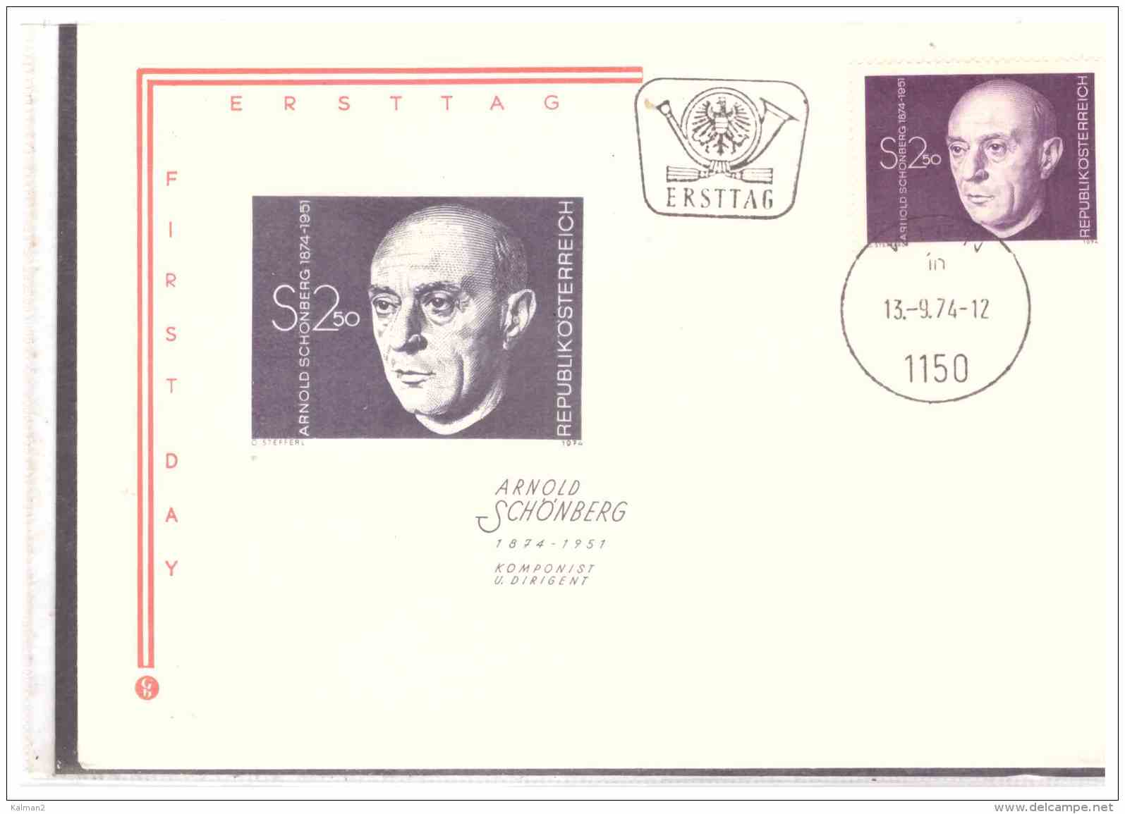 AU1348    -     WIEN  12.9.74    /    FDC    ARNOLD SCHOENBERG - Musik