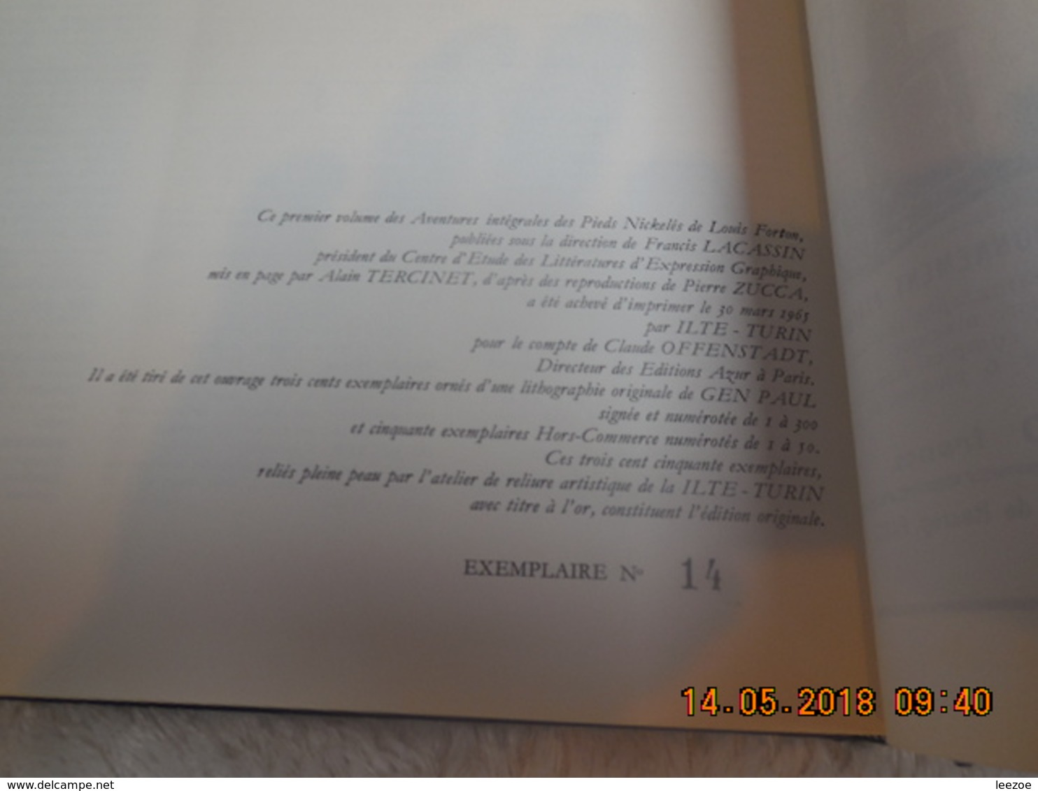 L'EPATANT LA BANDE DES PIEDS-NICKELES..EXEMPLAIRE NUMEROTE N°14..1ER TRIMESTRE 1965