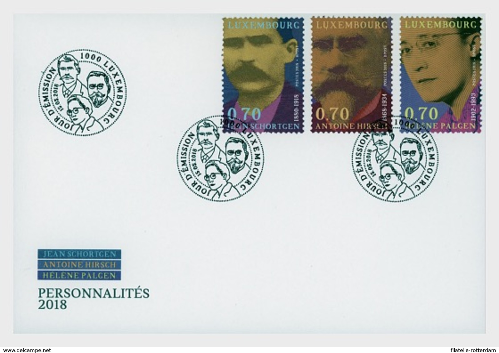 Luxemburg / Luxembourg - Postfris/MNH - FDC Persoonlijkheden 2018 - Ungebraucht