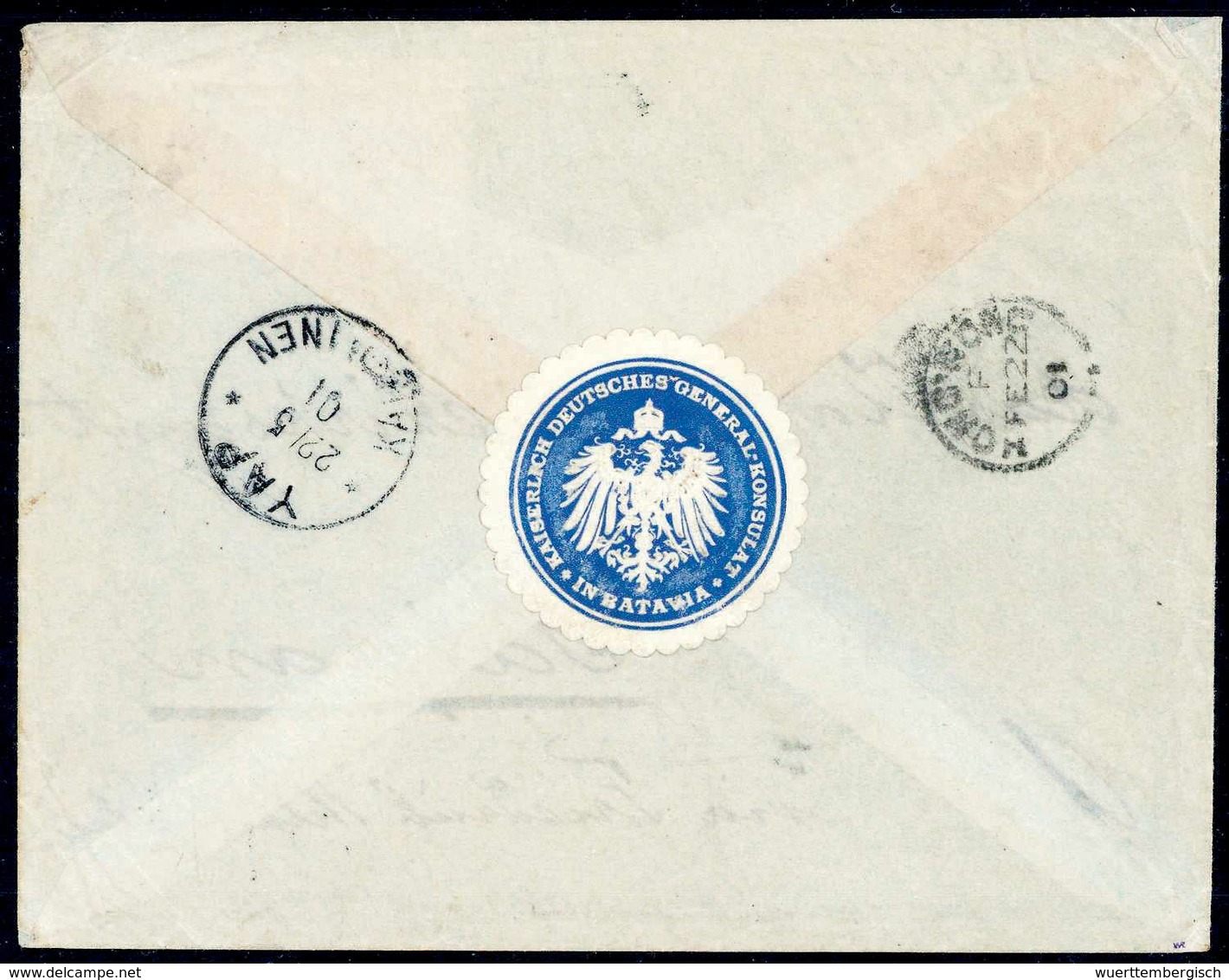Beleg Post Von Gestrandeten Dampfer "München": 10 Pfg., Mischfrankatur Mit Germania Reichspost 10 Pfg. Auf Zweiseitig Ge - Autres & Non Classés