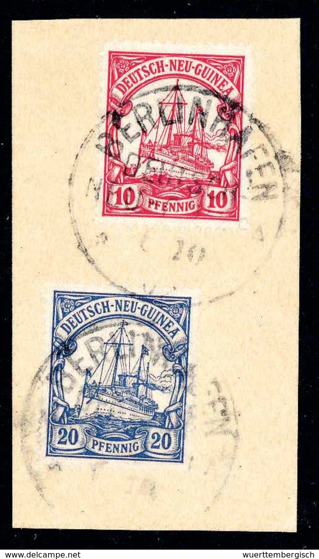 Briefst. BERLINHAFEN 6/10 07 (Aushilfs-Monatszahl), Zwei Abschläge Auf Schönem Bfstk. 10 Und 20 Pfg. (Michel: 8,9) - Other & Unclassified